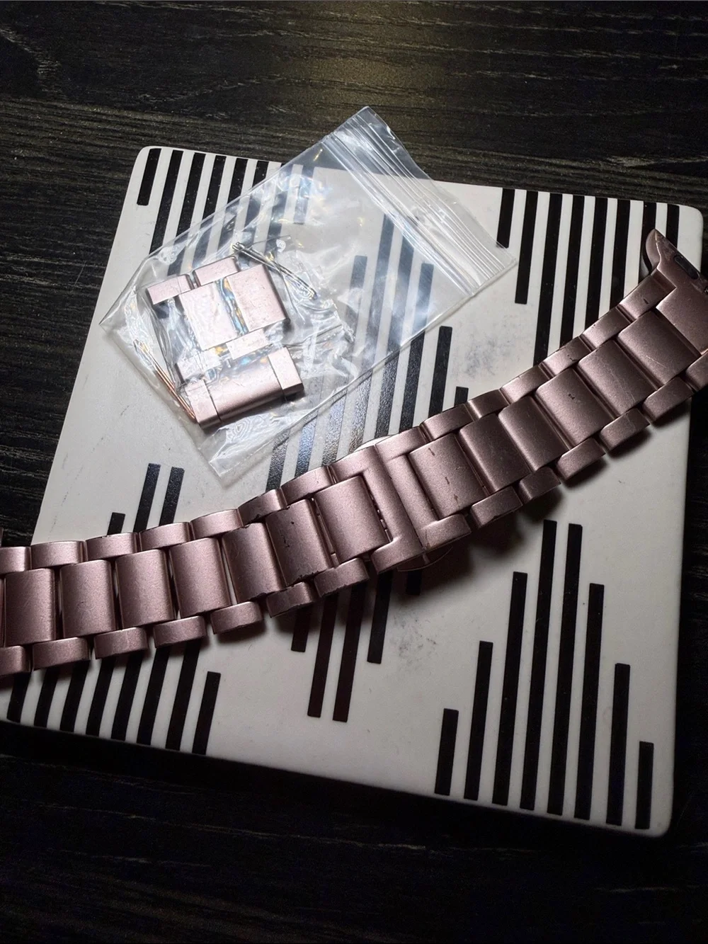 Rose Gold Metal Watch Band Link Bracelet